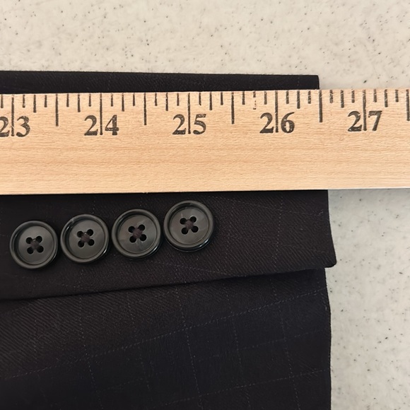 Nautica Men’s Size 44L Blazer Suit Coat 100% Wool Black Subtle Windowpane Plaid - Picture 11 of 11